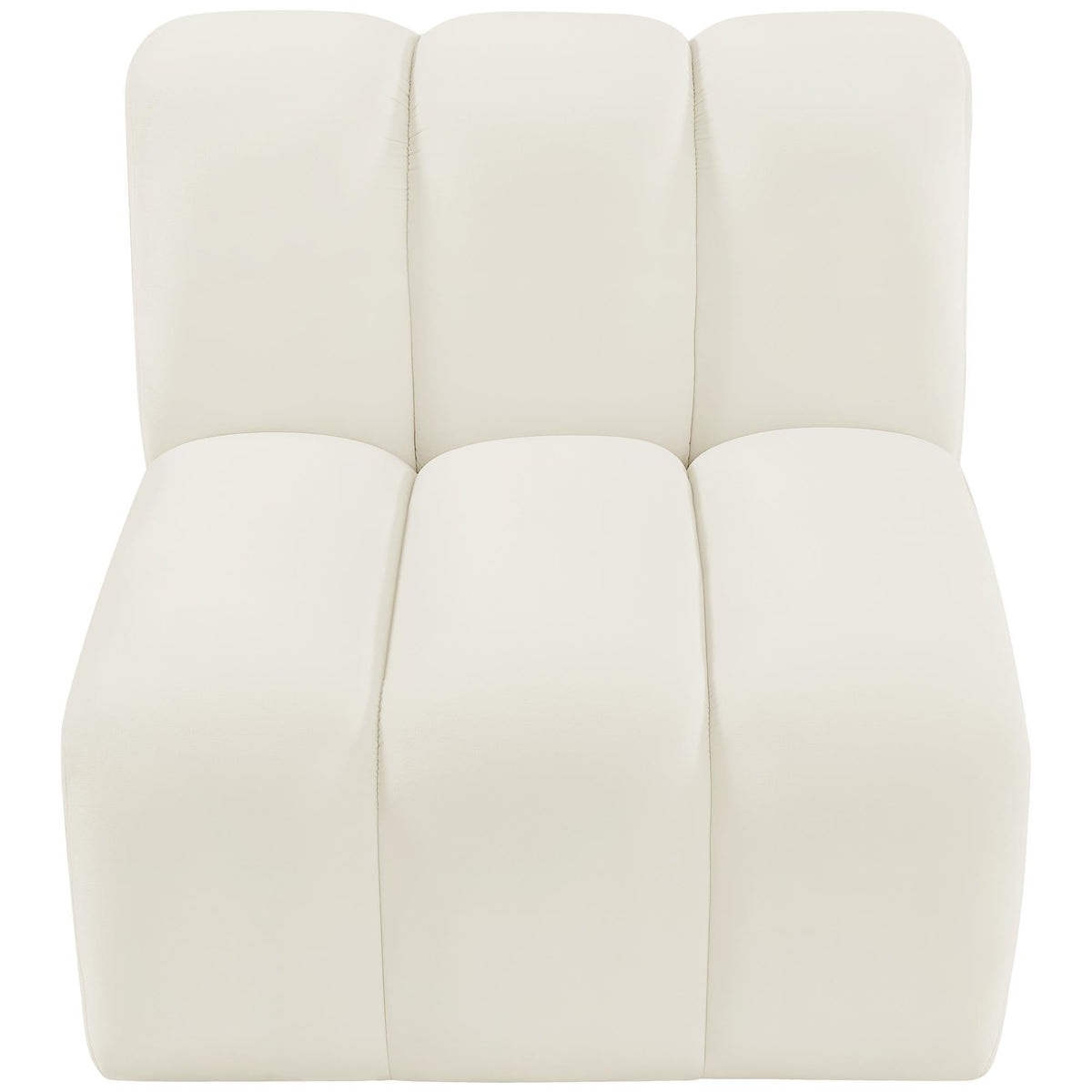 Meridian Arc Cream Velvet Straight Chair