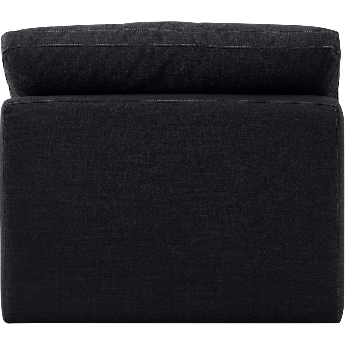 Meridian Indulge Black Linen Textured Fabric Armless Chair
