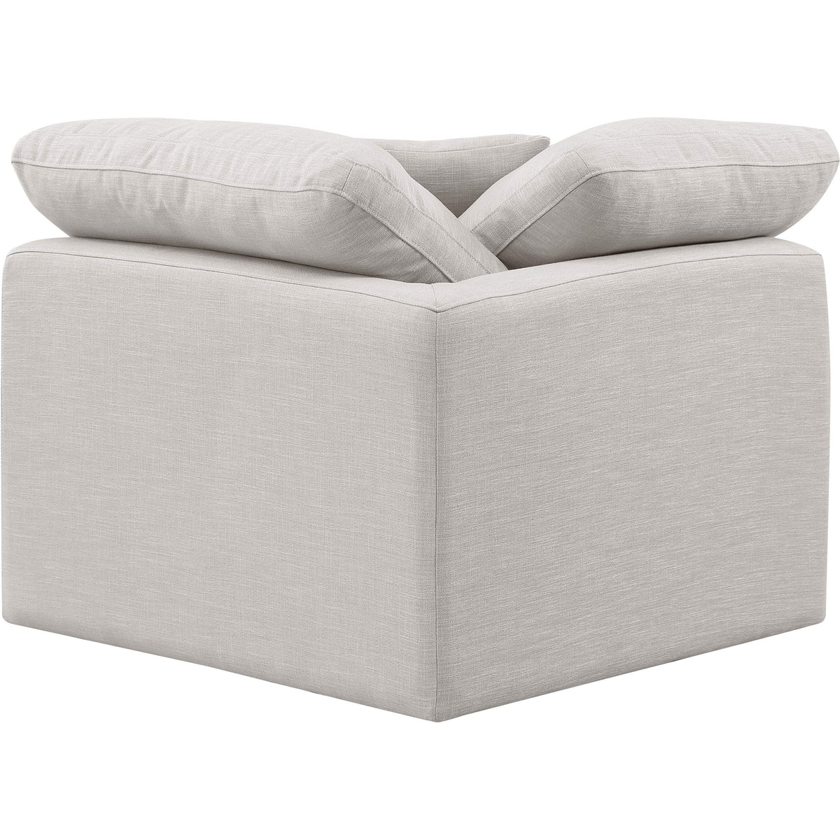 Meridian Indulge Cream Linen Textured Fabric Corner Chair