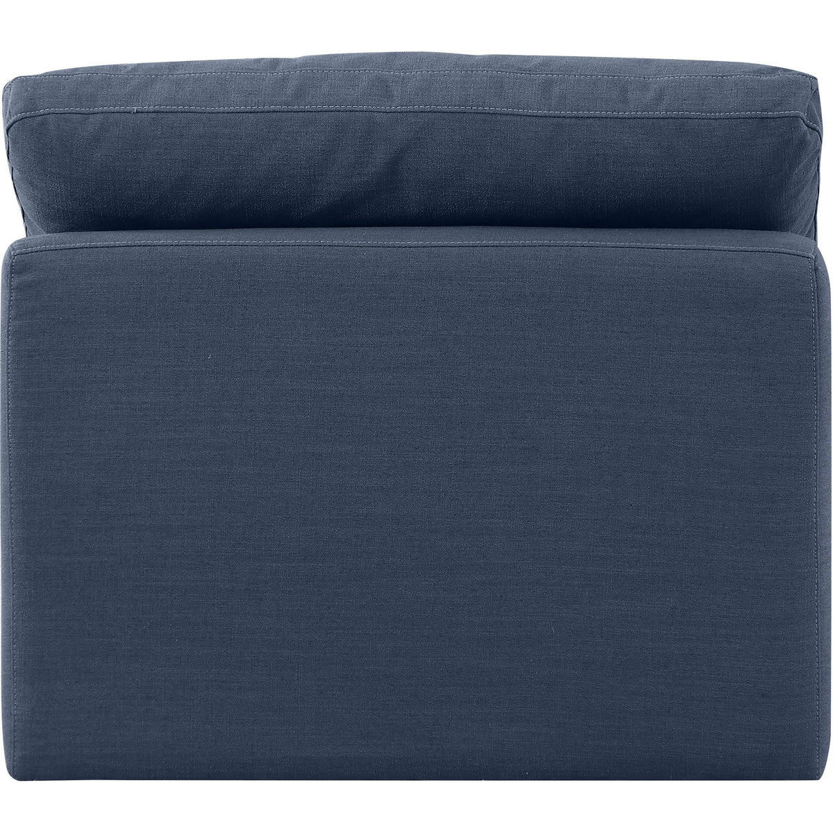 Meridian Indulge Navy Linen Textured Fabric Armless Chair