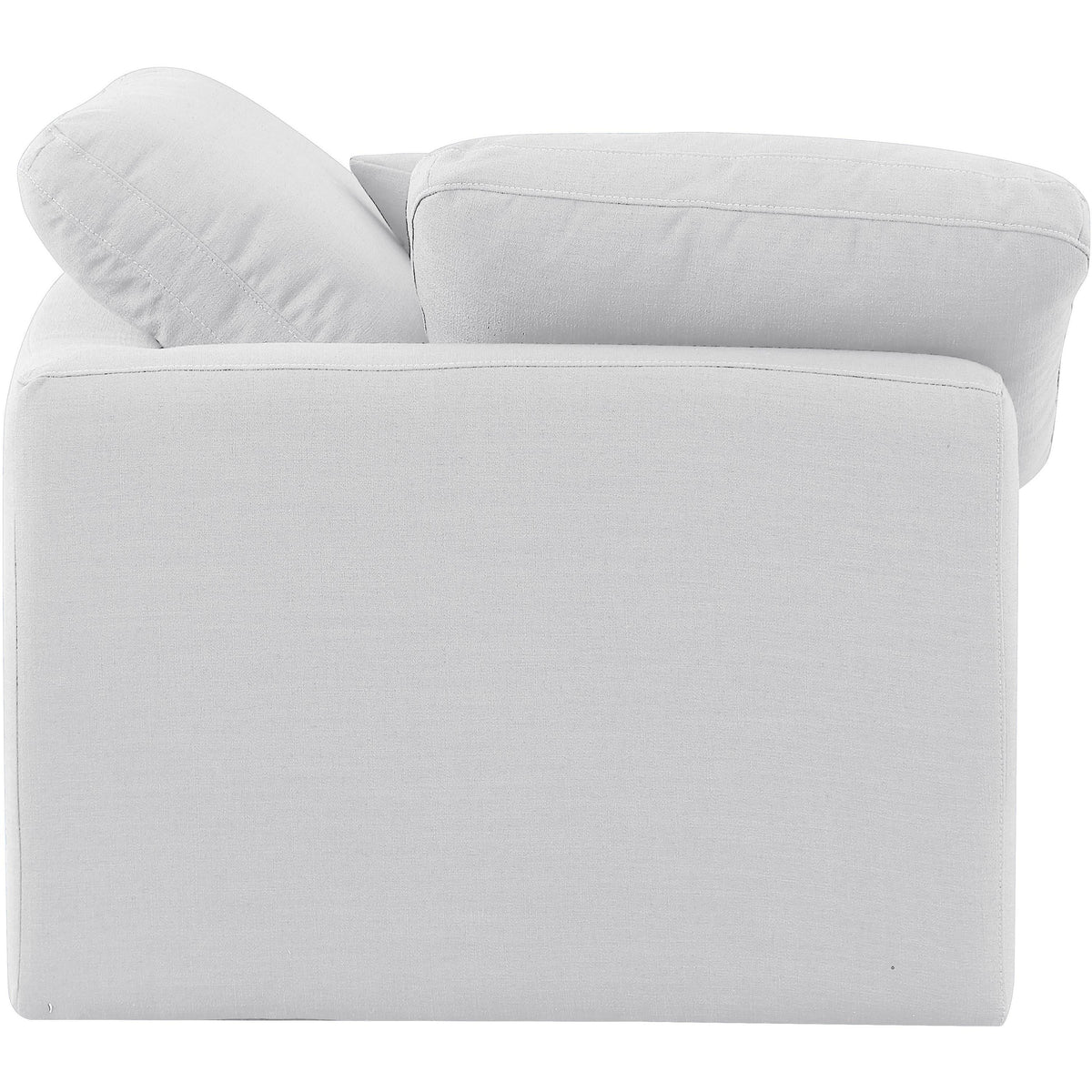 Meridian Indulge White Linen Textured Fabric Corner Chair