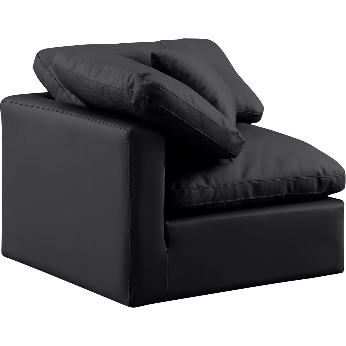 Meridian Indulge Black Vegan Leather Corner Chair