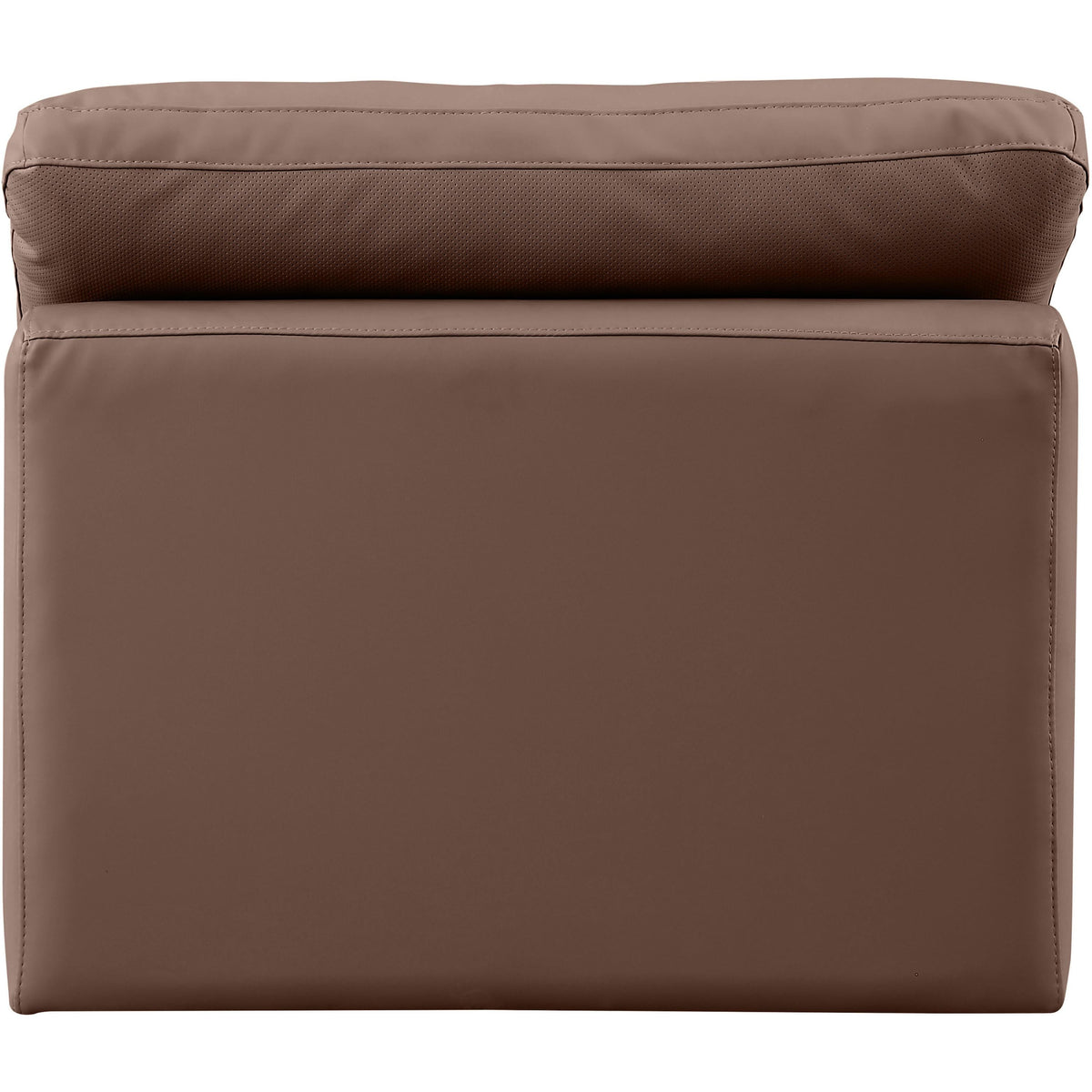 Meridian Indulge Brown Vegan Leather Armless Chair