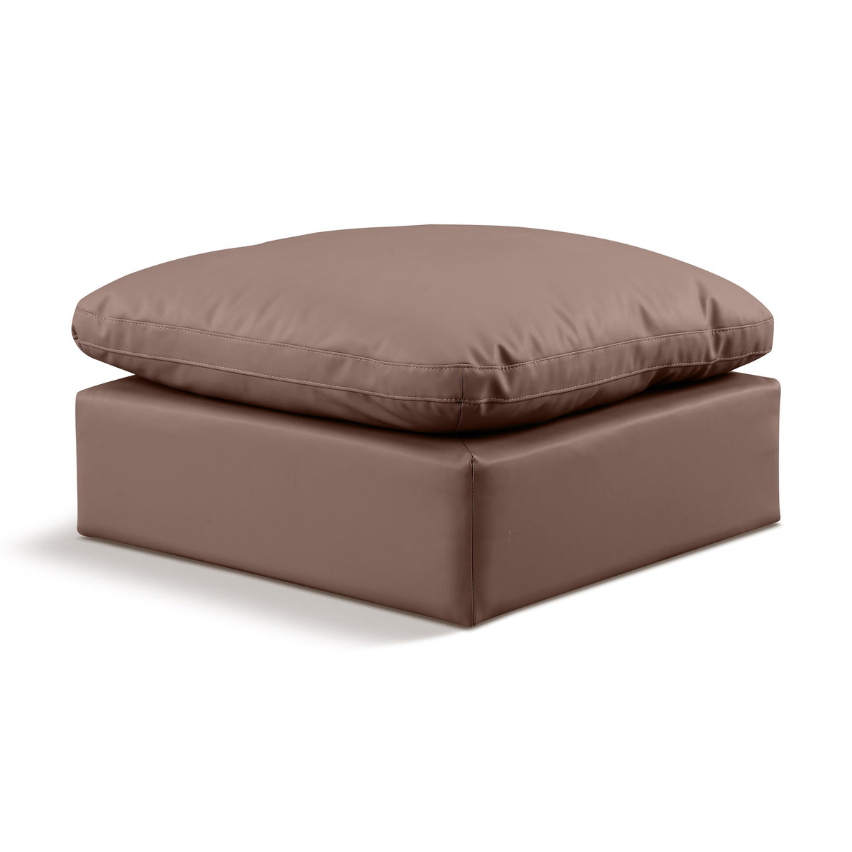 Meridian Indulge Brown Vegan Leather Ottoman