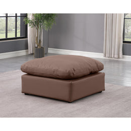 Meridian Indulge Brown Vegan Leather Ottoman