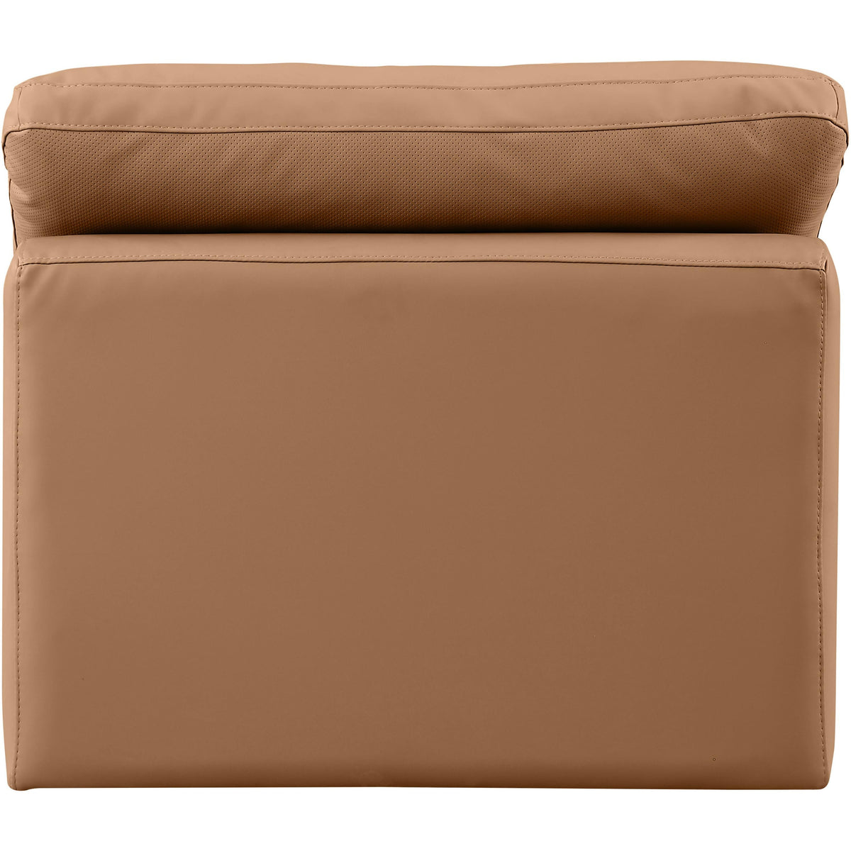 Meridian Indulge Cognac Vegan Leather Armless Chair