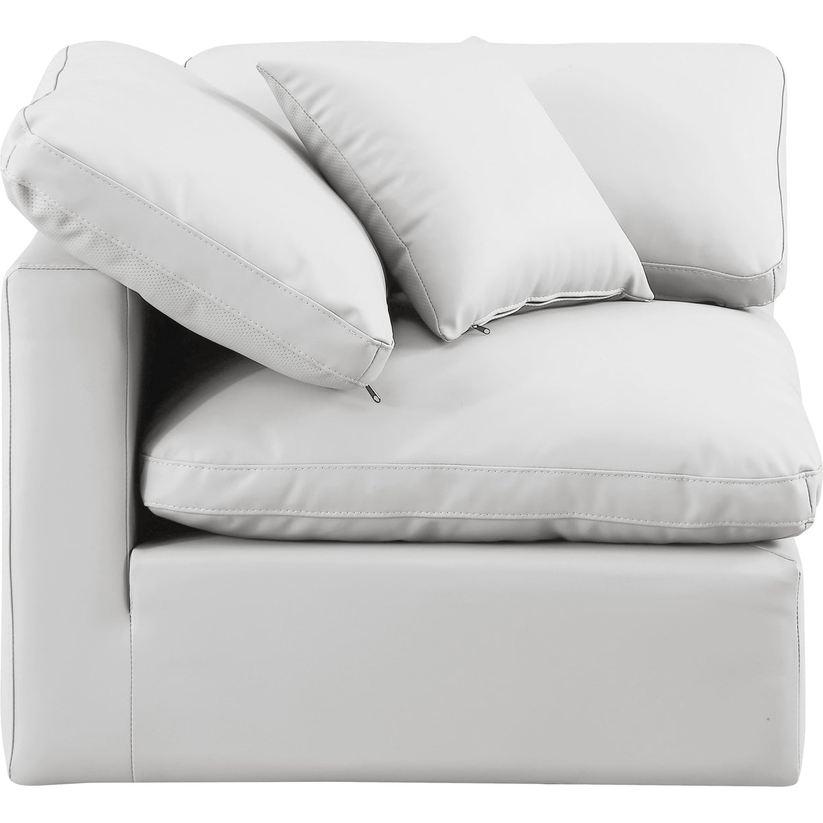 Meridian Indulge Cream Vegan Leather Corner Chair