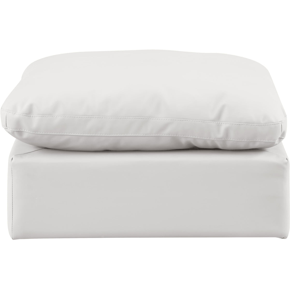 Meridian Indulge Cream Vegan Leather Ottoman