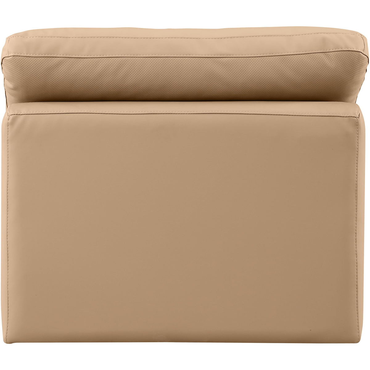 Meridian Indulge Tan Vegan Leather Armless Chair