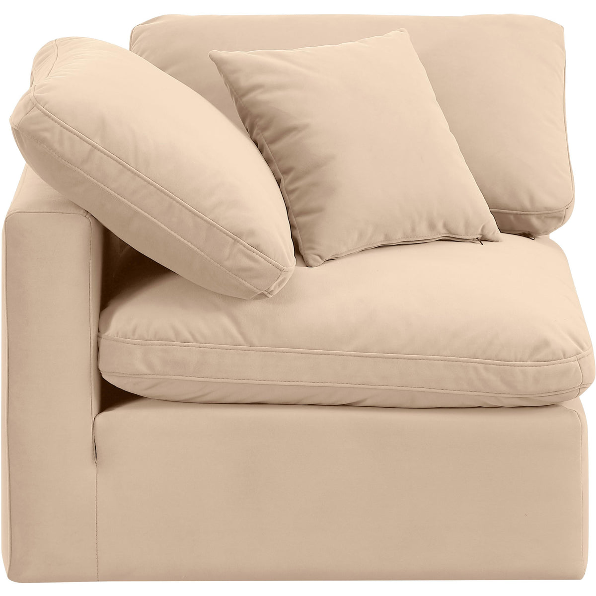 Meridian Indulge Beige Velvet Corner Chair