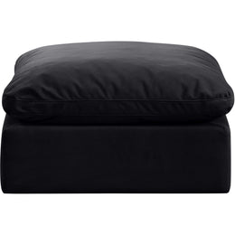 Meridian Indulge Black Velvet Ottoman