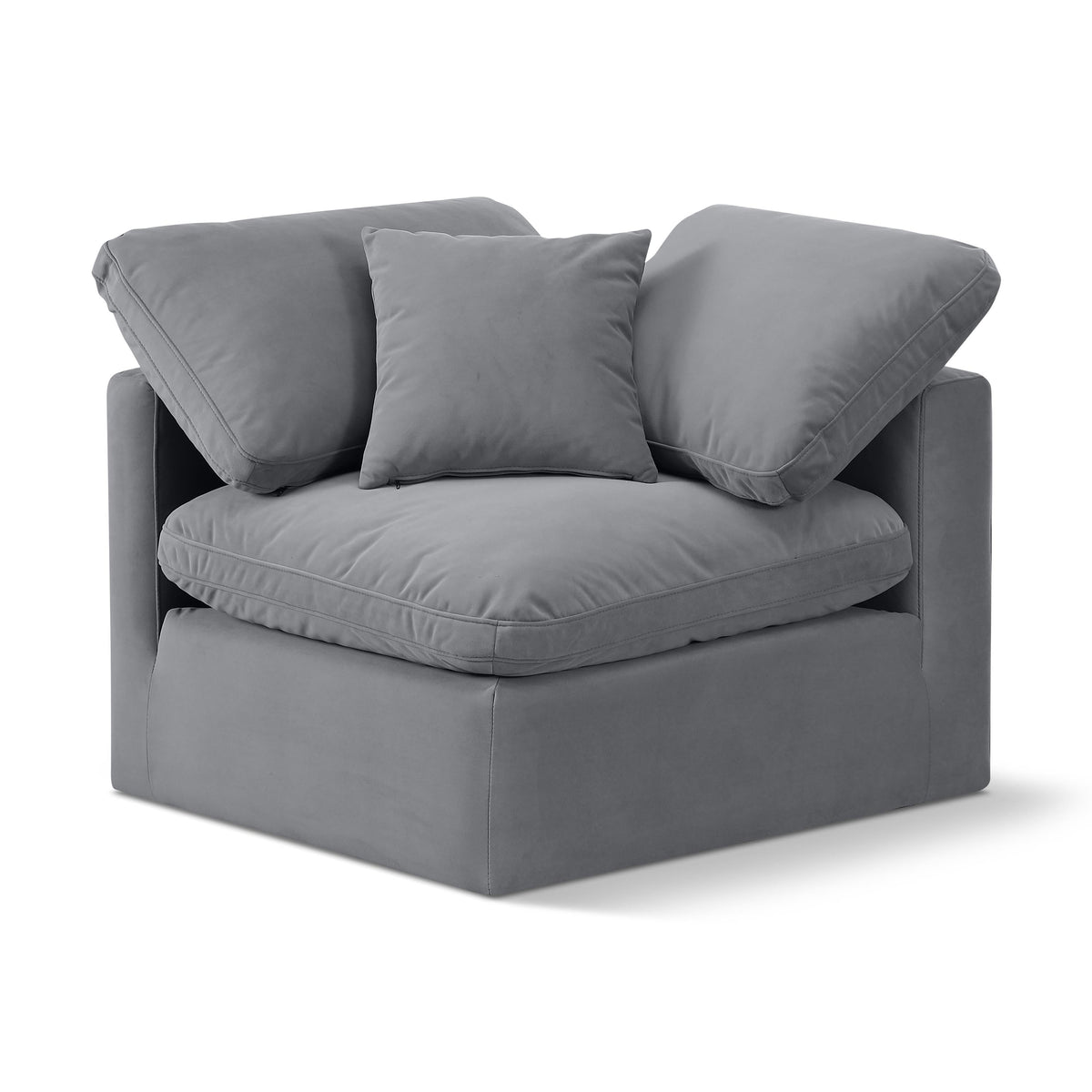 Meridian Indulge Grey Velvet Corner Chair