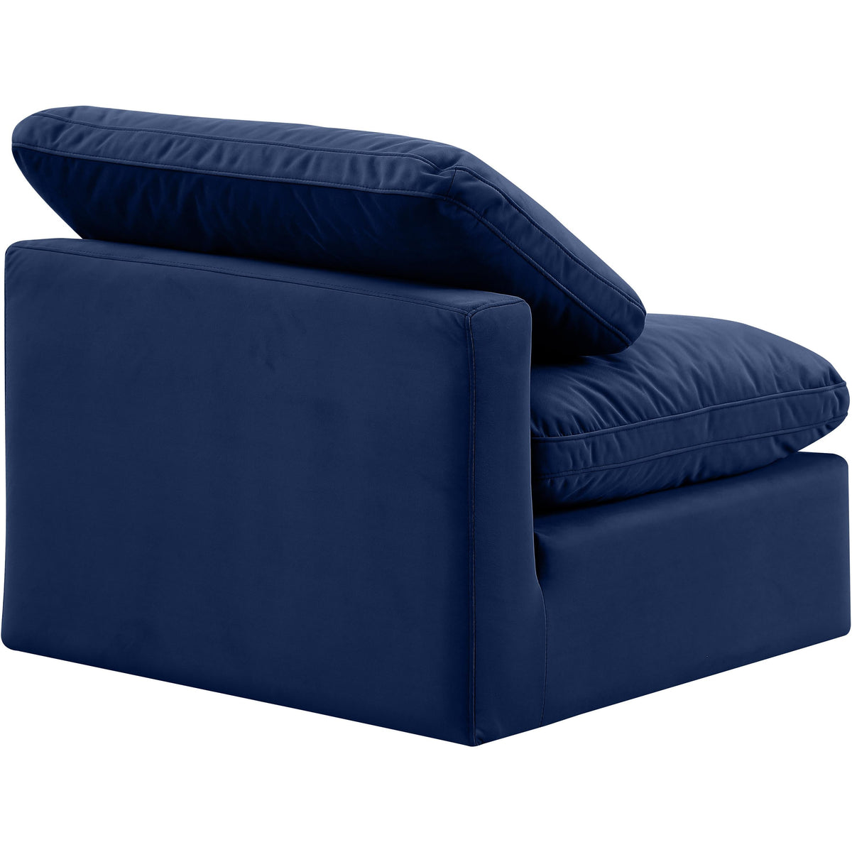 Meridian Indulge Navy Velvet Armless Chair