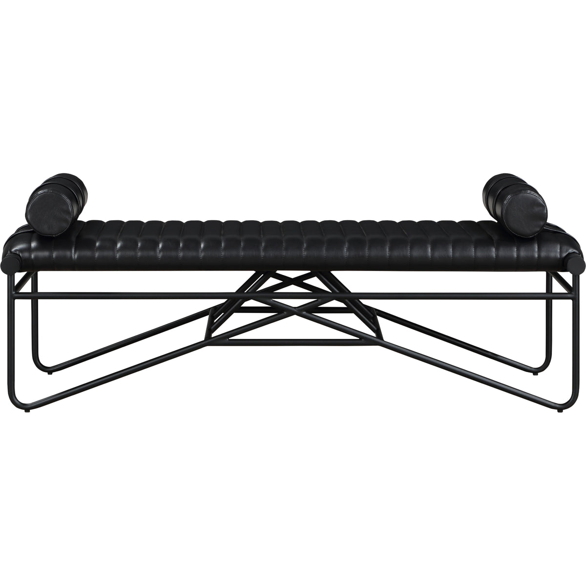 Meridian Gatsby Black Vegan Leather Bench