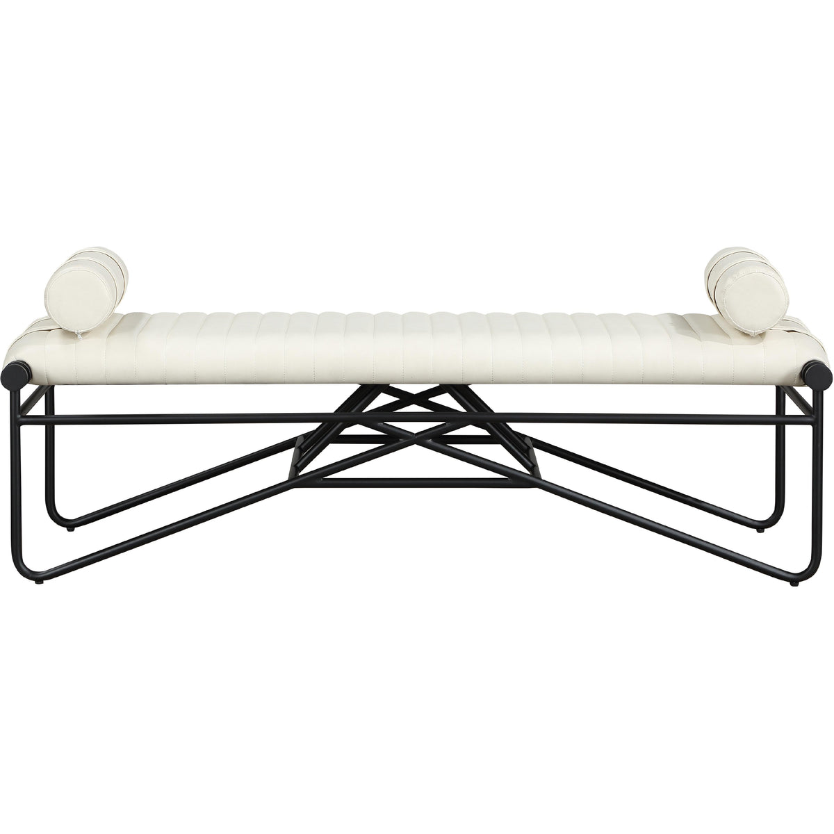 Meridian Gatsby Cream Vegan Leather Bench