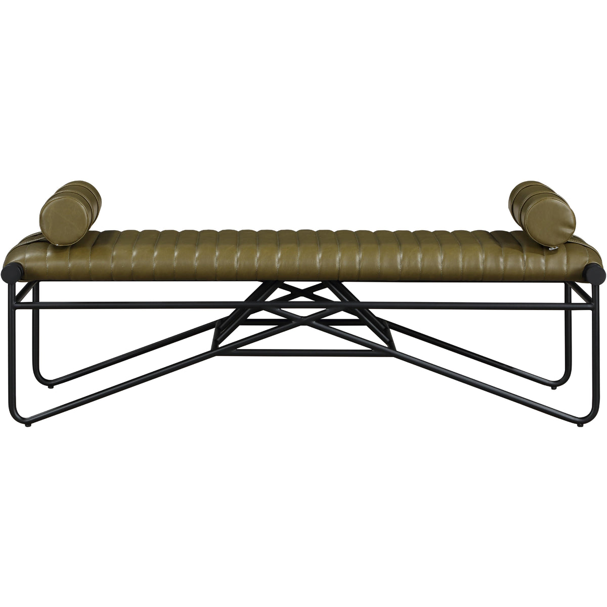 Meridian Gatsby Olive Vegan Leather Bench
