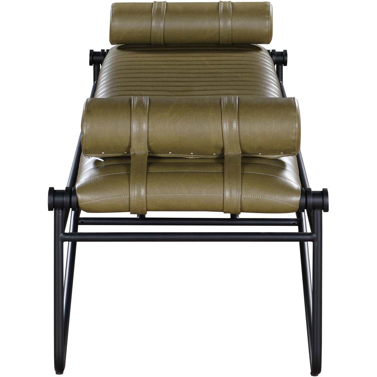 Meridian Gatsby Olive Vegan Leather Bench