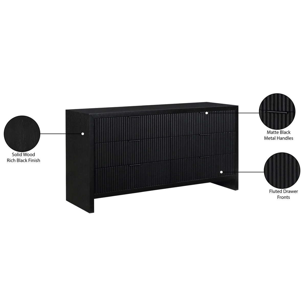 Meridian Fairfax Black Dresser