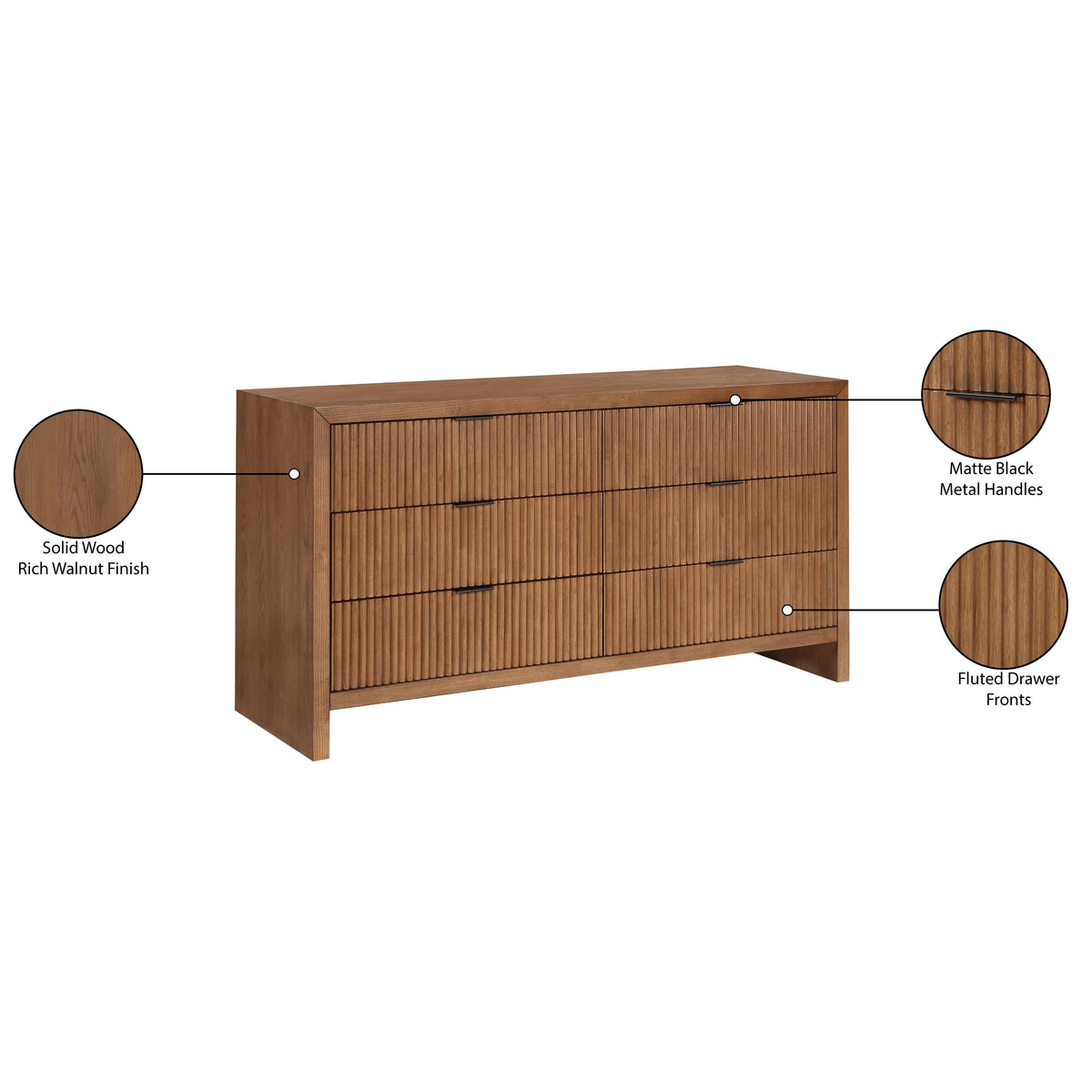 Meridian Fairfax Walnut Dresser