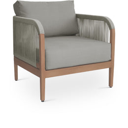 Meridian Maui Grey Water Resistant Fabric Outdoor Patio Chair