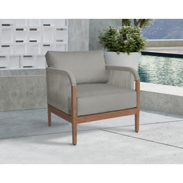 Meridian Maui Grey Water Resistant Fabric Outdoor Patio Chair