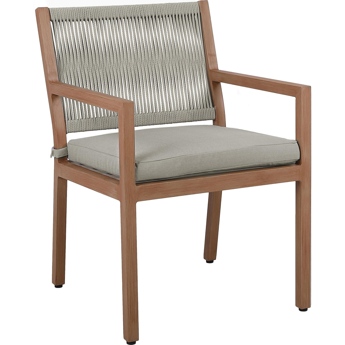 Meridian Maui Grey Water Resistant Fabric Outdoor Patio Dining Arm Chair