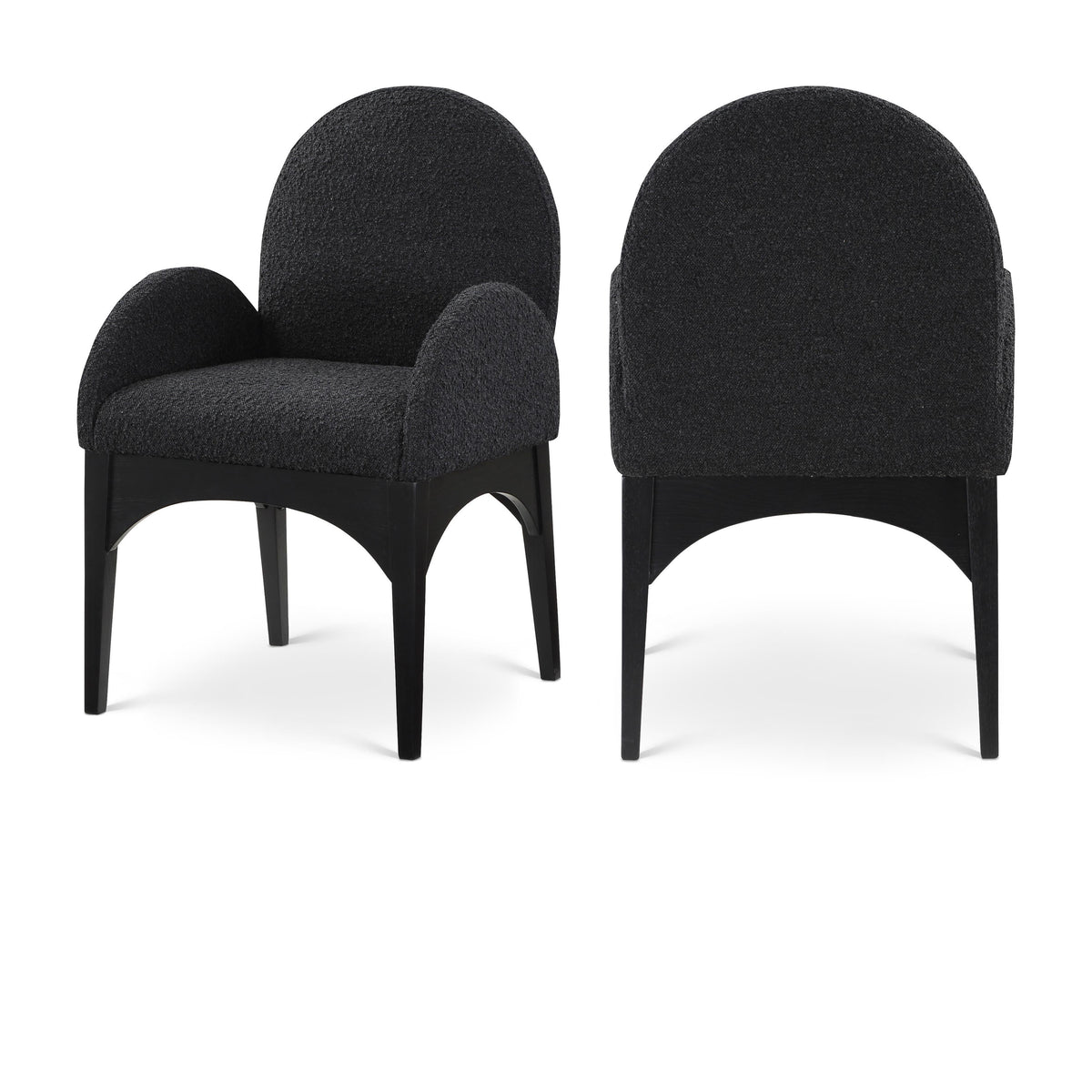 Meridian Waldorf Black Boucle Fabric Dining Chair