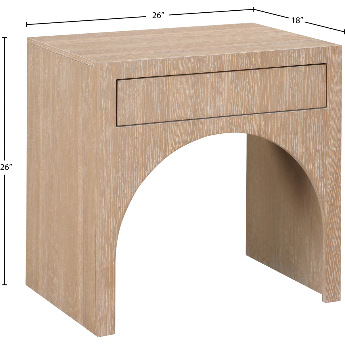 Meridian August Oak Night Stand