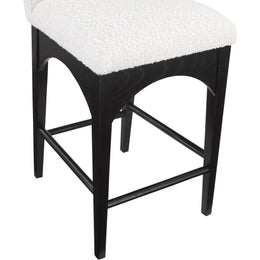 Meridian Waldorf Cream Boucle Fabric Stool