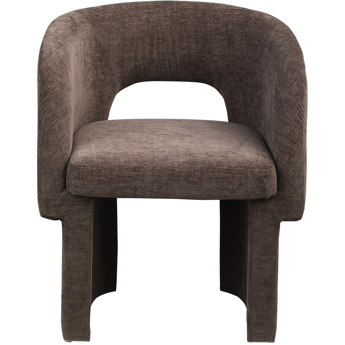 Meridian Emmet Brown Chenille Fabric Dining Chair / Accent Chair
