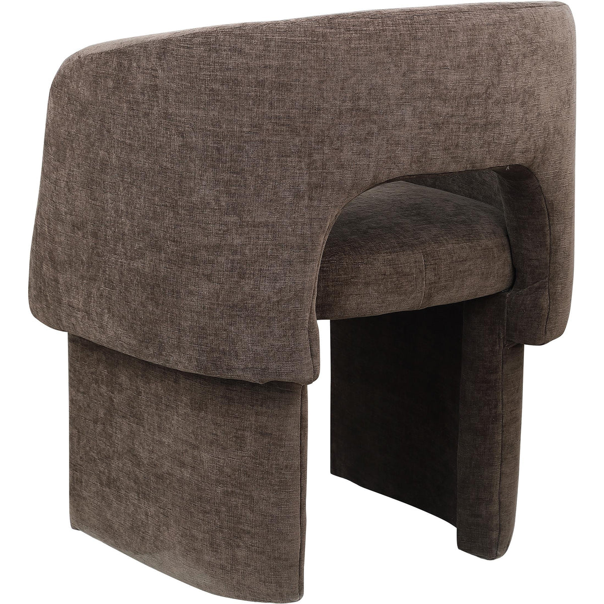 Meridian Emmet Brown Chenille Fabric Dining Chair / Accent Chair
