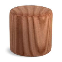 Meridian Roy Cognac Microsuede Fabric Ottoman/Stool