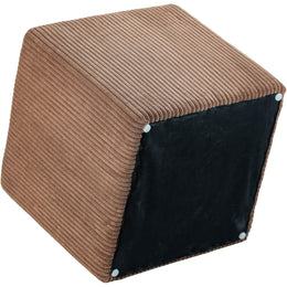 Meridian Roy Brown Microsuede Fabric Ottoman/Stool