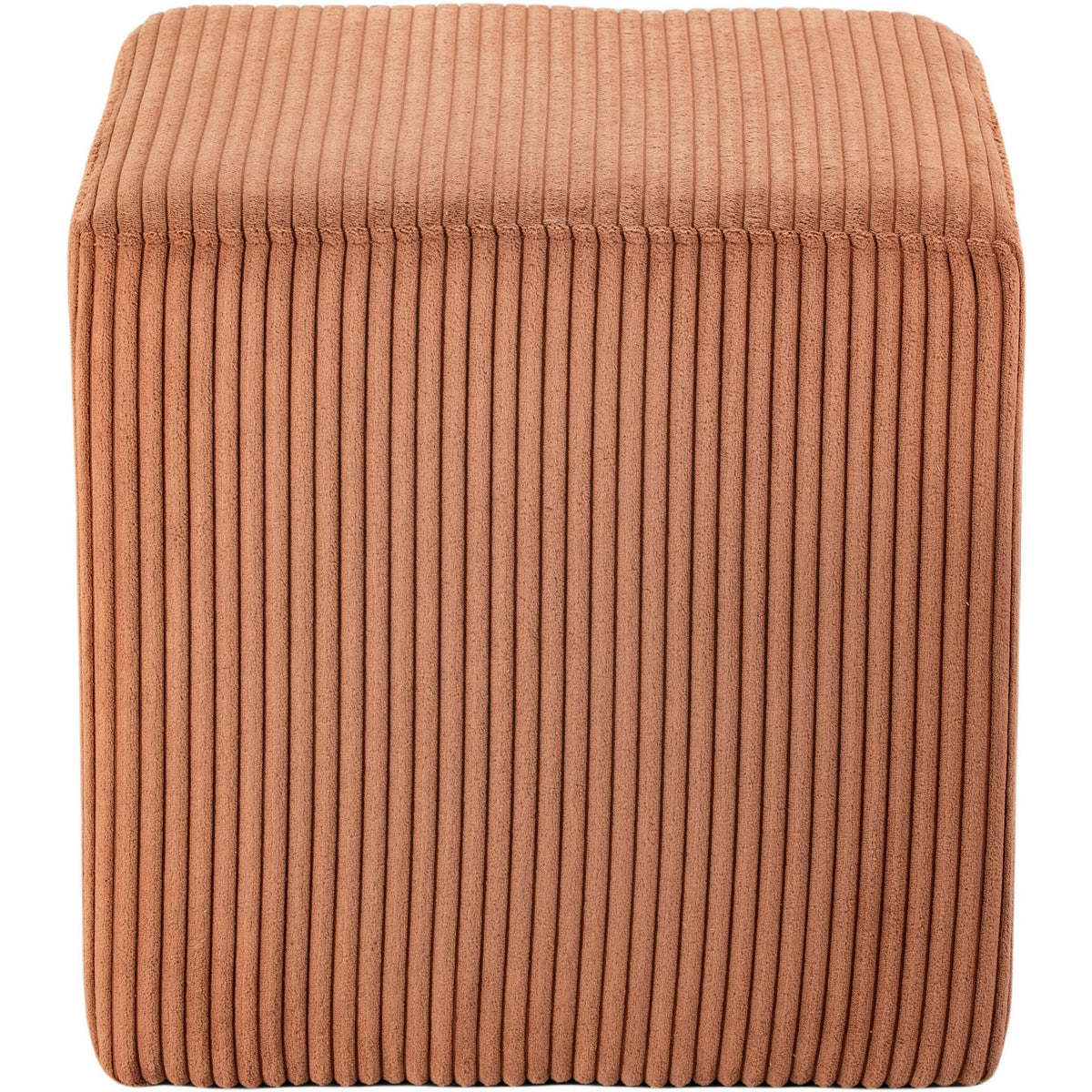 Meridian Roy Cognac Microsuede Fabric Ottoman/Stool