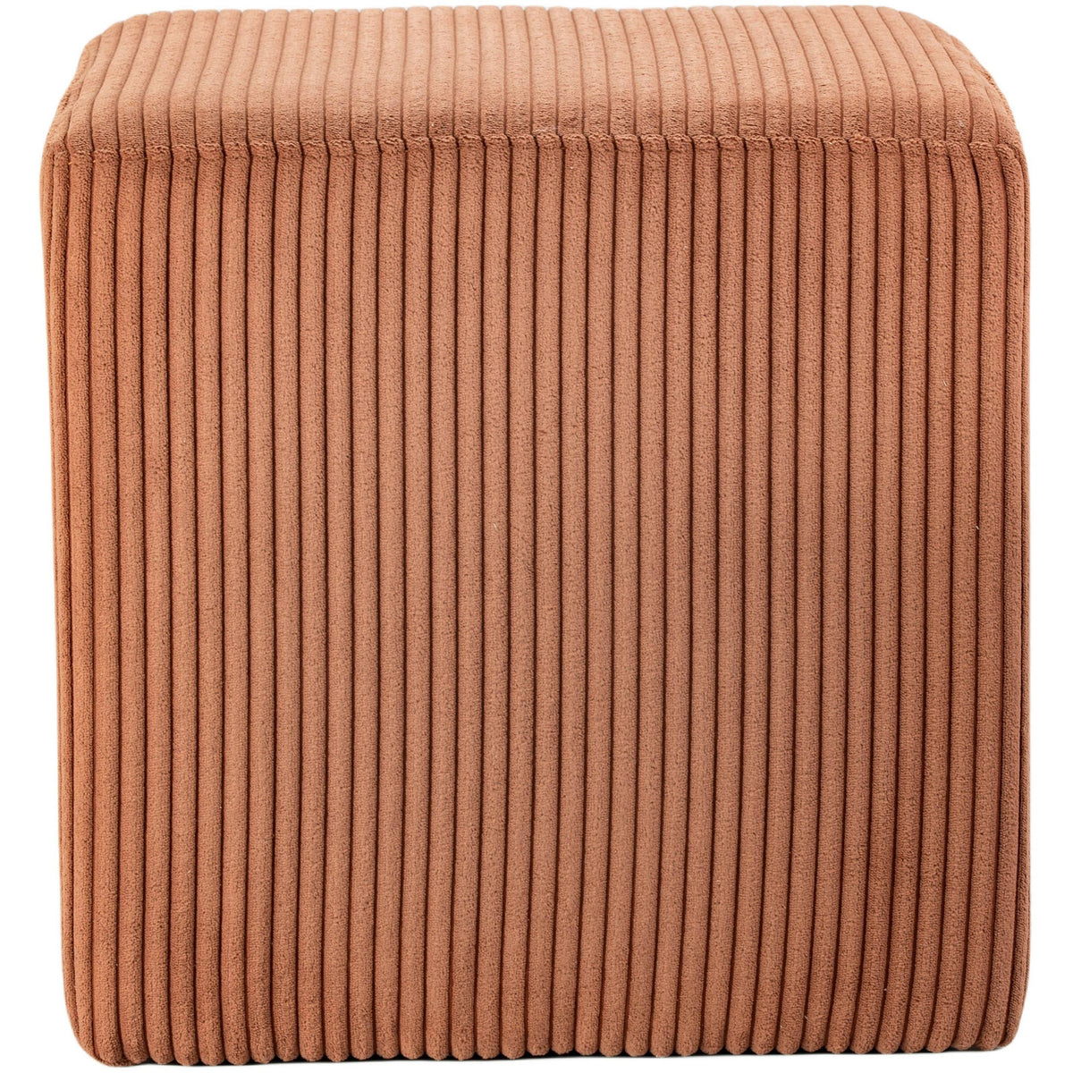 Meridian Roy Cognac Microsuede Fabric Ottoman/Stool