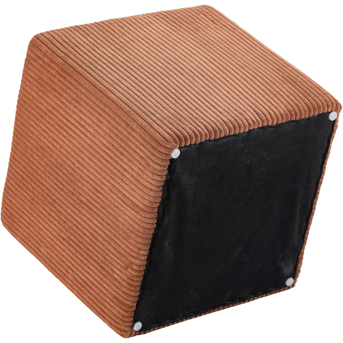 Meridian Roy Cognac Microsuede Fabric Ottoman/Stool