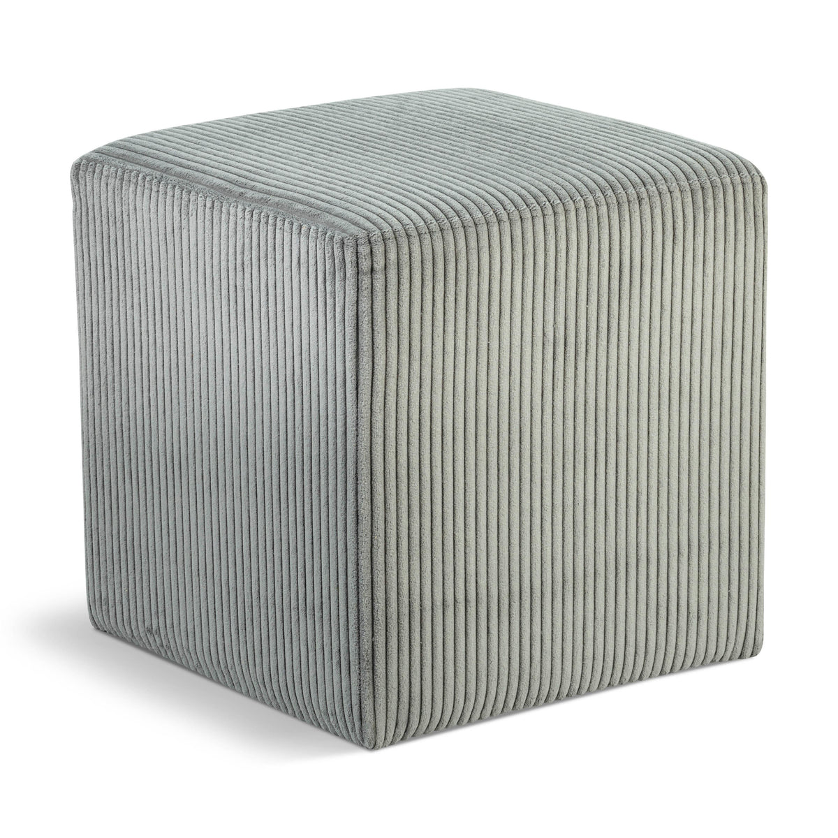 Meridian Roy Grey Microsuede Fabric Ottoman/Stool