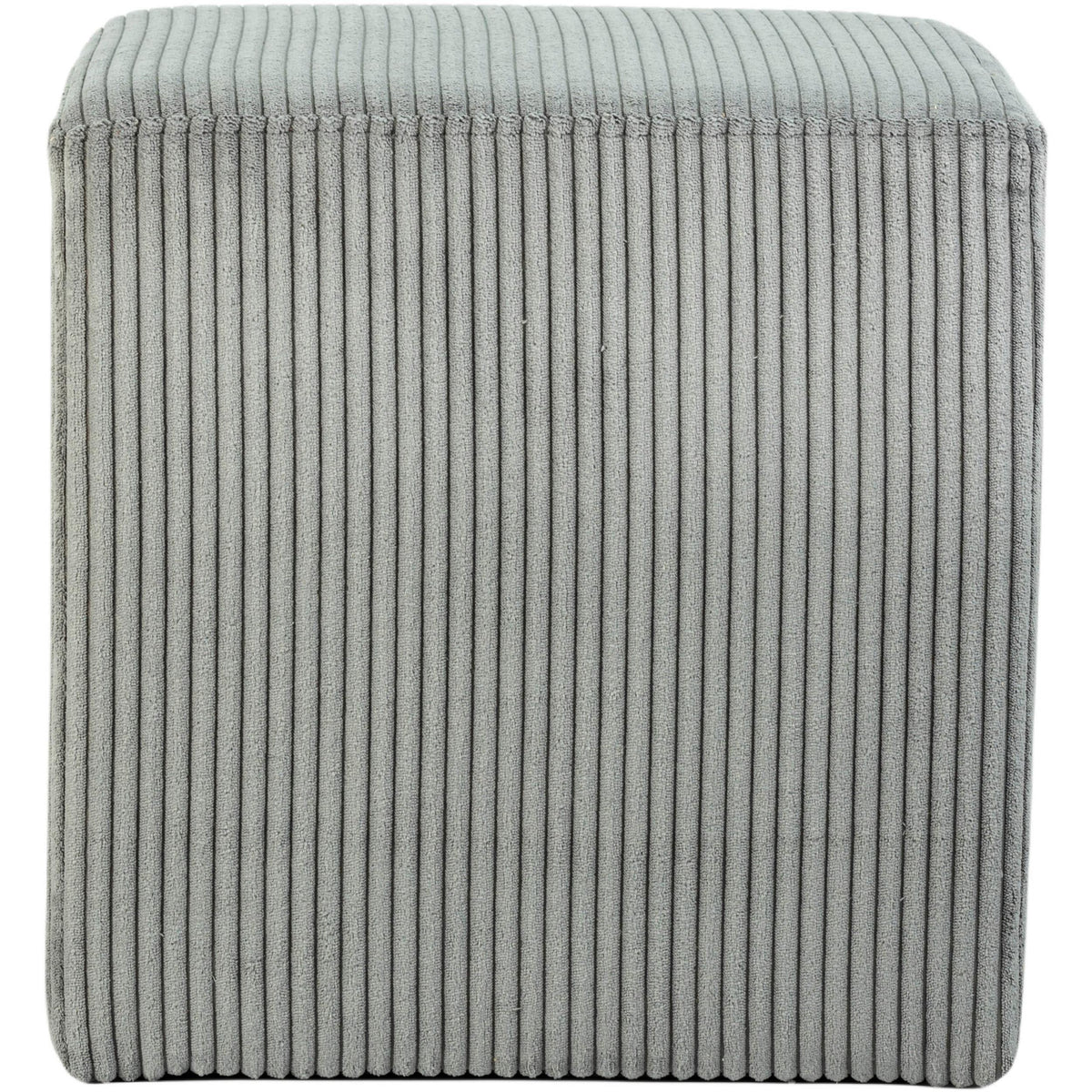 Meridian Roy Grey Microsuede Fabric Ottoman/Stool