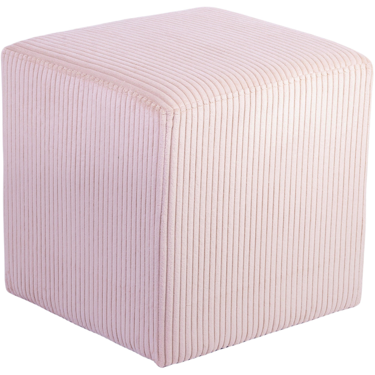 Meridian Roy Pink Microsuede Fabric Ottoman/Stool