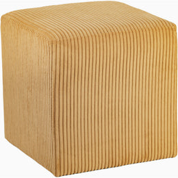 Meridian Roy Yellow Microsuede Fabric Ottoman/Stool