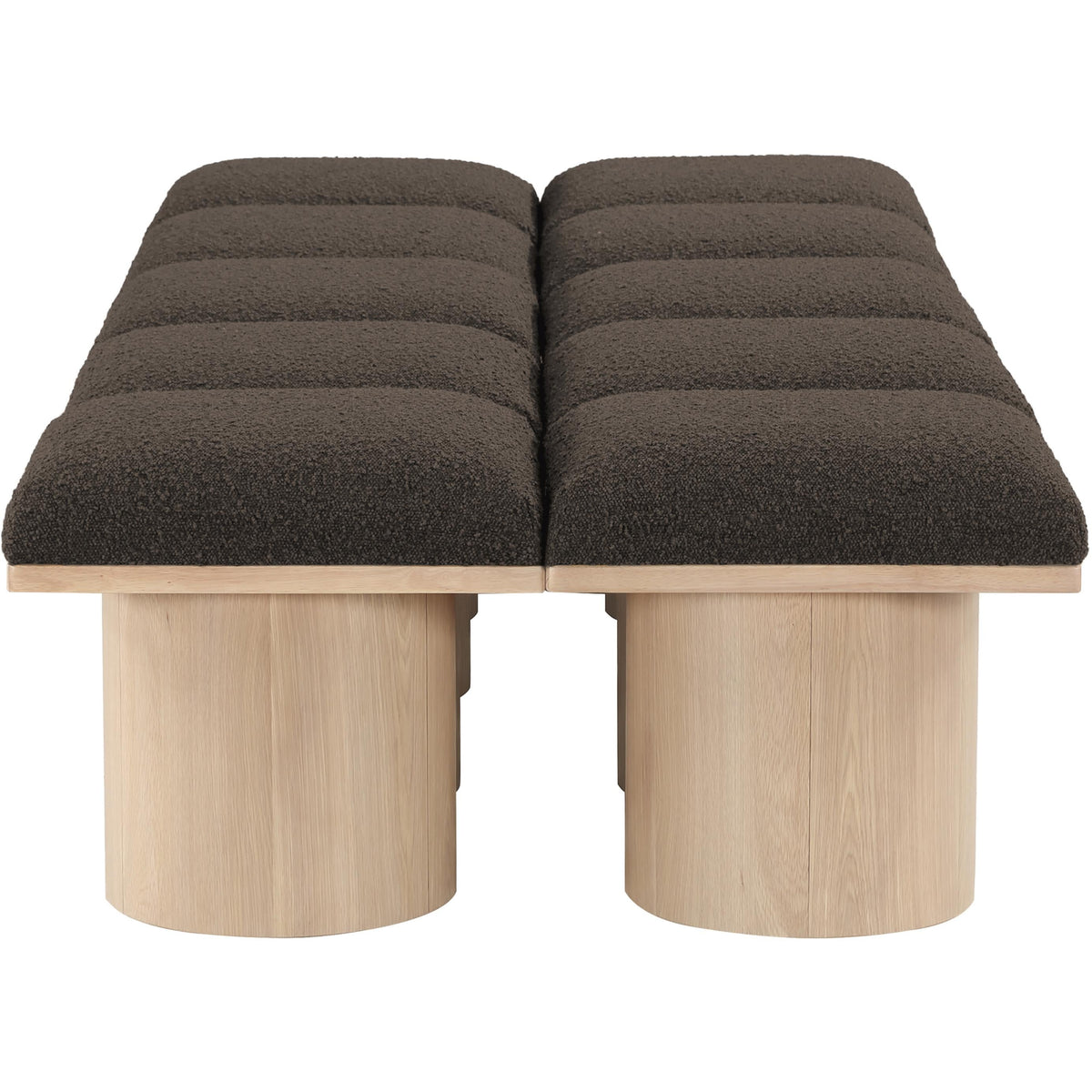 Meridian Pavilion Brown Boucle Fabric Bench