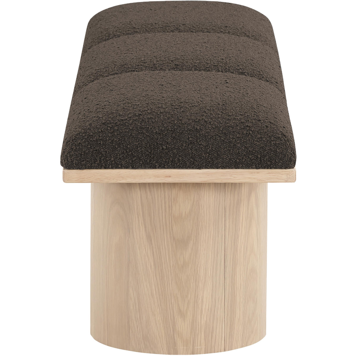 Meridian Pavilion Brown Boucle Fabric Bench