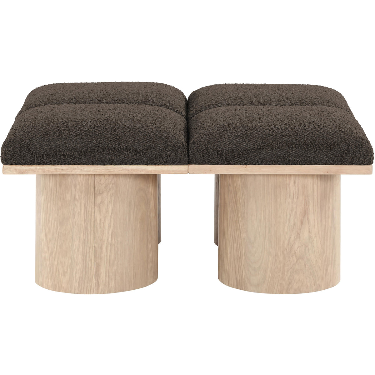 Meridian Pavilion Brown Boucle Fabric Bench