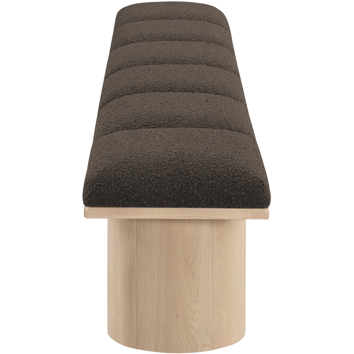 Meridian Pavilion Brown Boucle Fabric Bench