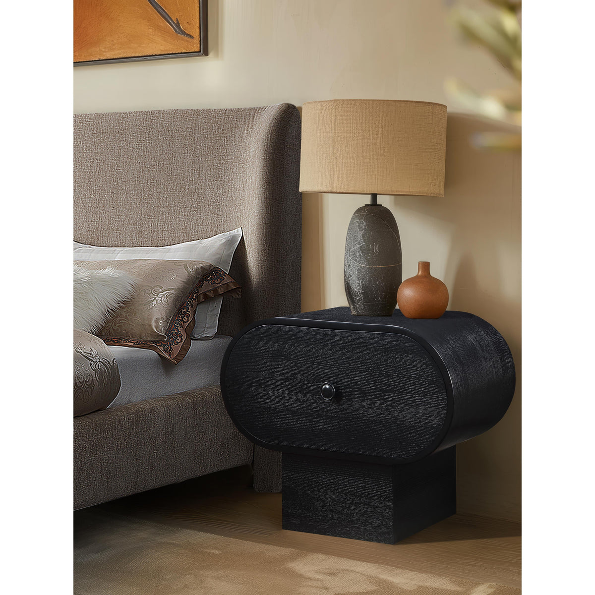 Meridian Harlow Black Night Stand