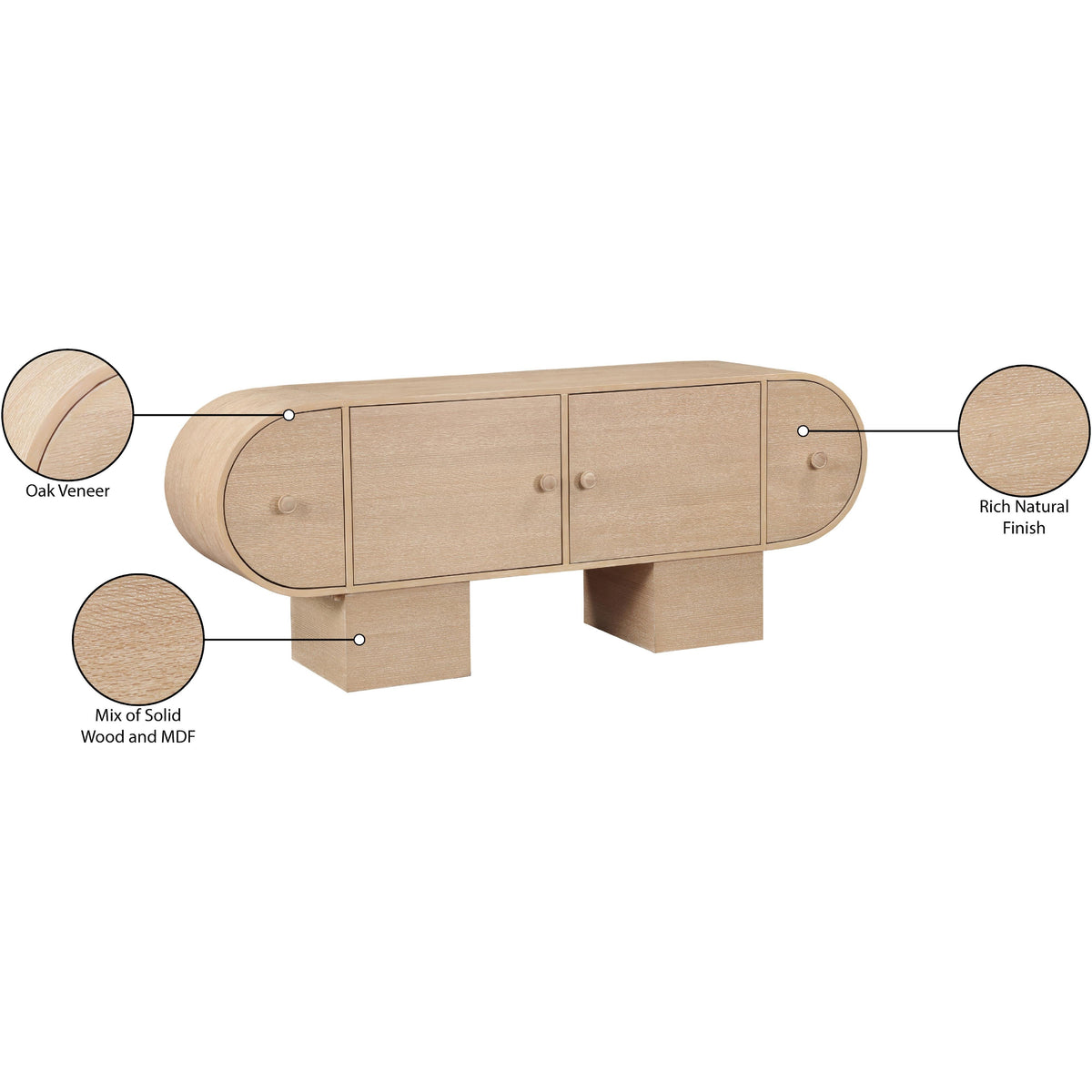 Meridian Harlow Natural Sideboard/Buffet