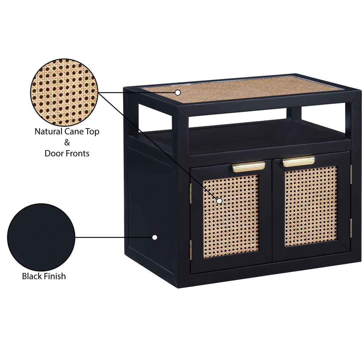 Meridian Cole Black Night Stand