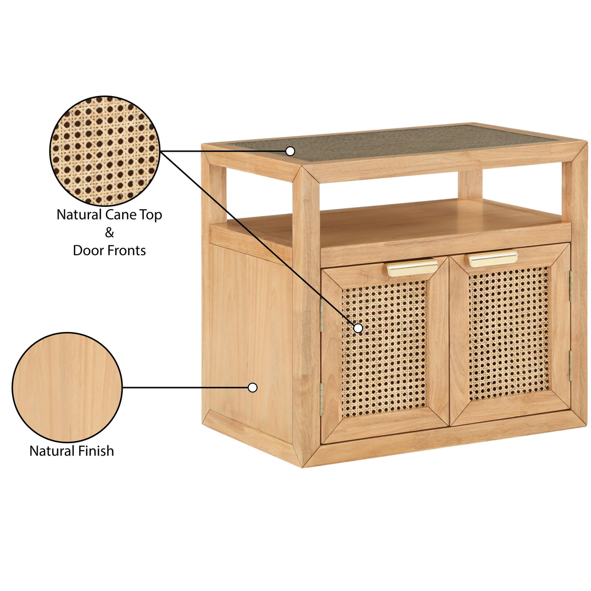 Meridian Cole Natural Night Stand