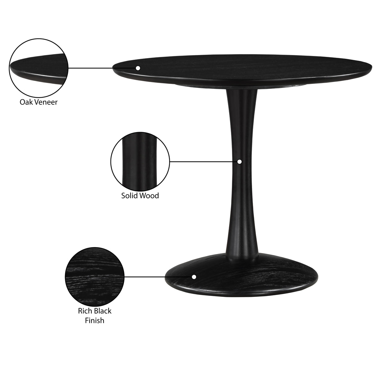 Meridian Holly Black Dining Table