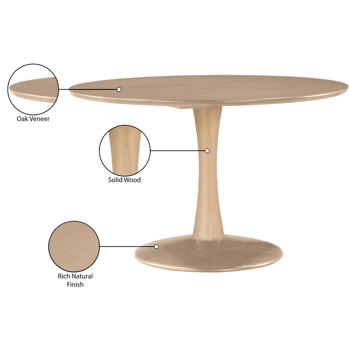 Meridian Holly Natural Oak Dining Table